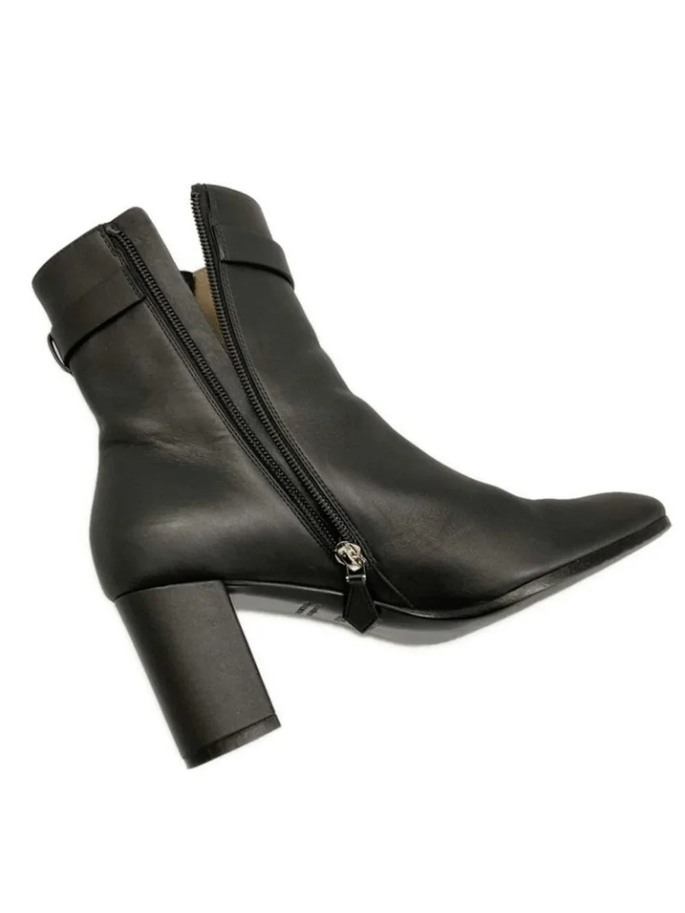 Hermes Short Boots 36.5 Saint Germain Black Silver Kelly Leather - Picture 13 of 14